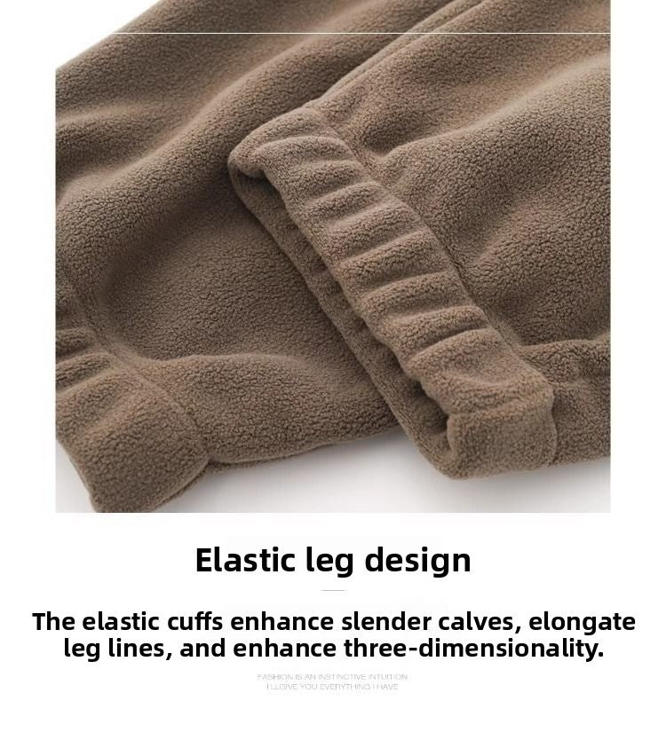 Calça Masculina Moletom Jogger Dupla Face, Mais Grossa, Folgada, Quente, Inverno, Estilo Jovem Casual, Cintura Elástica e Cor
