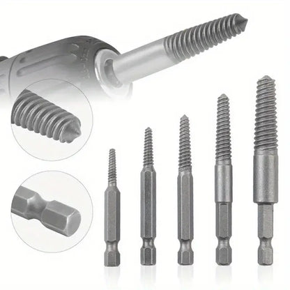 Conjunto de Extratores de Parafuso com Haste Hexagonal de 10 peças, Extrator de Parafuso Quebrado, Chave de Fenda para Remover Parafusos Quebrados, Conjunto de Ferramentas para Furadeira Elétrica
