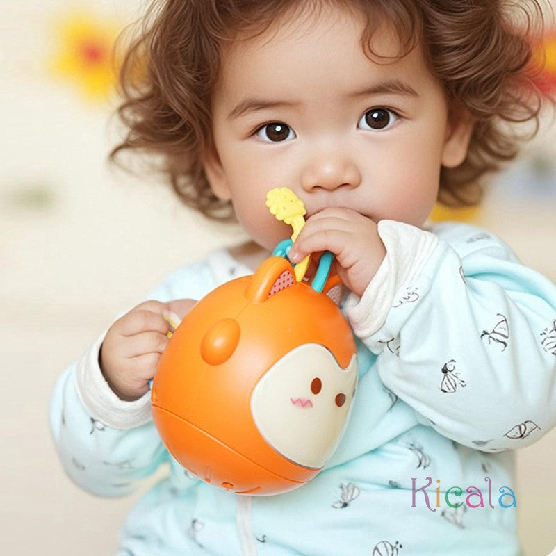 Silicone Pull String Baby Toy Silicone Baby Musical Light Up Toys Fine Motor Educational Learning Activity Gift For 0-3 Month