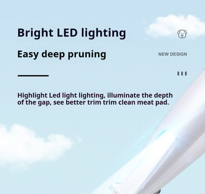 Aparador de Patas de Cachorro Atualizado com Luz LED Aparador de Pelos Portátil Impermeável para Animais de Estimação com Visor Máquina de Tosa para Cães Lâmina Alargada de 18mm