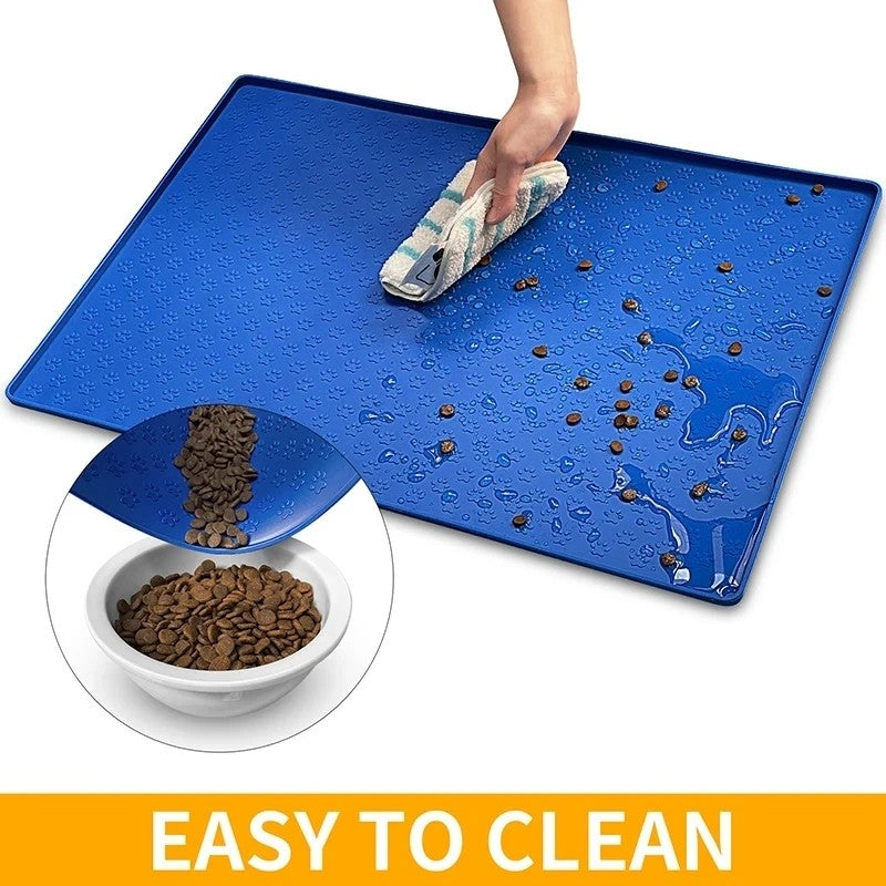 Tapete de alimentação para animais de estimação, cães e gatos, bebedouro e comedouro, tapetes para alimentação de gatos, tapete de tigela de comida para cães, almofada de silicone à prova d'água para tigela de animais de estimação