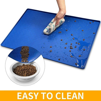 Tapete de alimentação para animais de estimação, cães e gatos, bebedouro e comedouro, tapetes para alimentação de gatos, tapete de tigela de comida para cães, almofada de silicone à prova d'água para tigela de animais de estimação