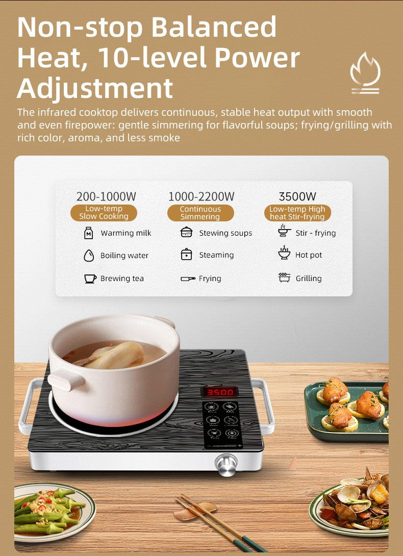3500W High-Power Electric Ceramic Stove Induction Cooker Multifunctional Household Electronic Kitchen Appliance