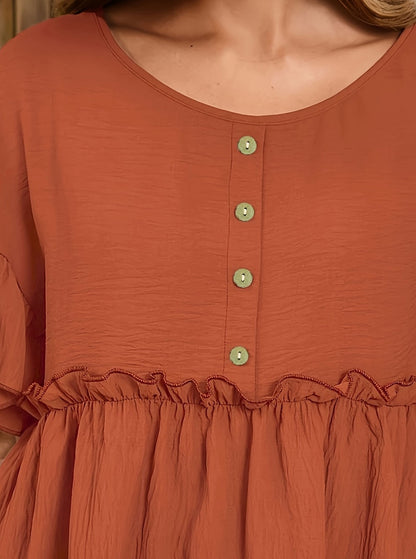 Light brown Women's plus size shirt summer chic elegant shirt casual women's fashionable shirt Light brown