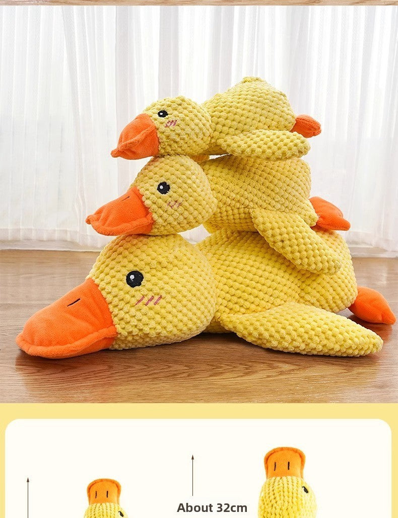 Brinquedo de Pelúcia de Pato Resistente a Mordidas para Cães Interativo Mastigação Limpeza dos Dentes do Filhote Grande Aliviador de Estresse para Animais de Estimação