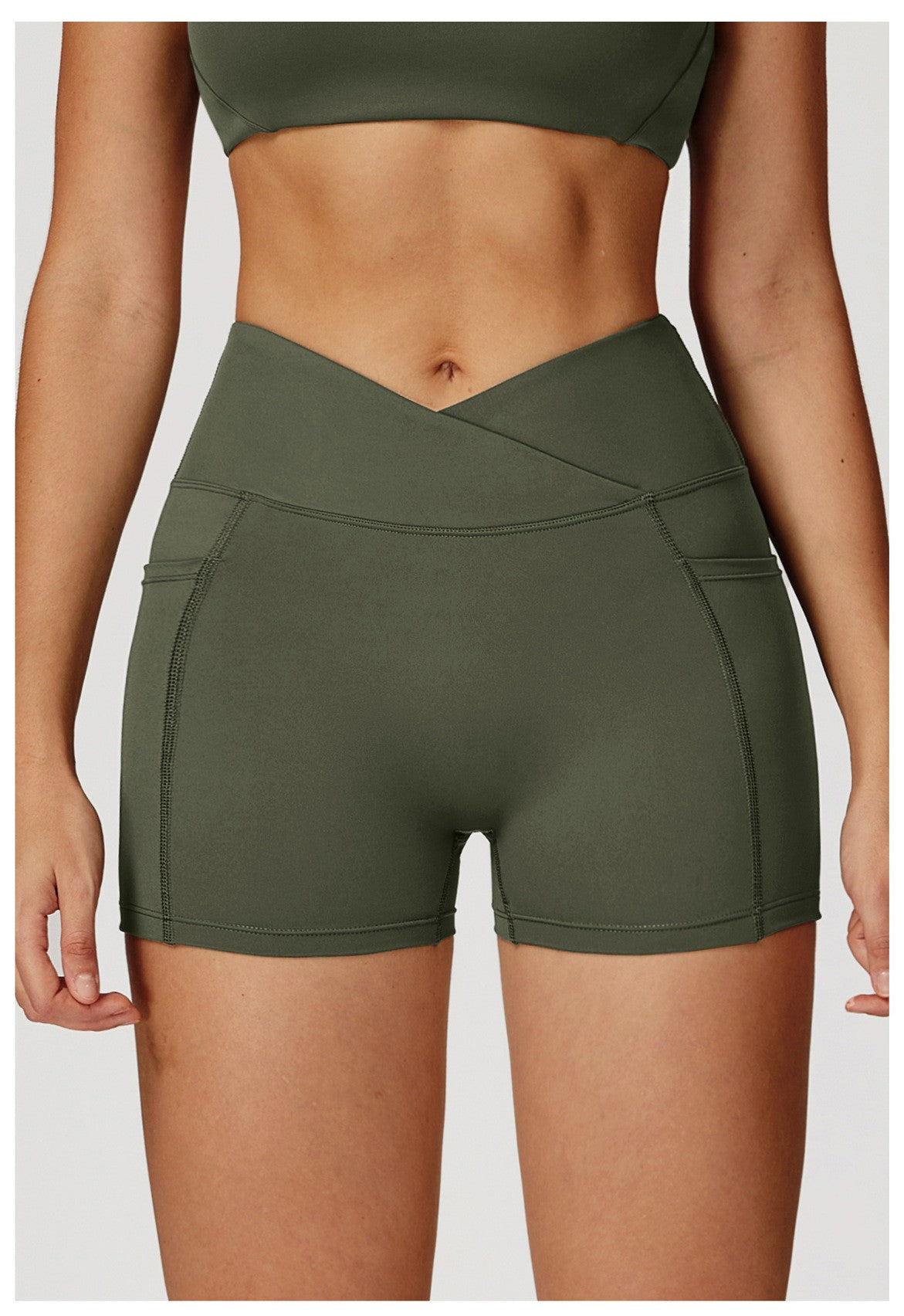 Cycling Shorts Cross Waist Head Yoga Shorts High Waist Workout Fitness Lift Butt Fitness Tights Gym Running Body Shaper Pants