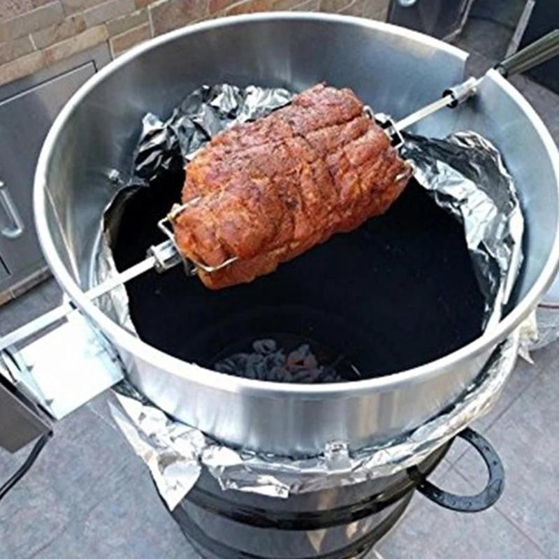 Rotating fix Fork Barbecue Skewer Oven Accessories Food Spit Grill Meat Grade Fork BBQ Forks Skewer Skewer Steel Tool Barbe U9S9