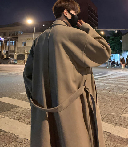 Men Fashion Winter Jacket Coats 2024 Thicken Wool Blends Coat Mens Oversized Overcoat Male Streetwear Warm Long Coat Q38