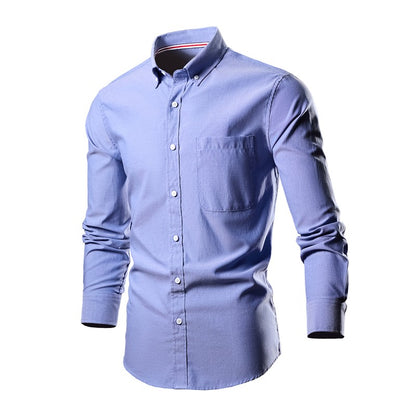 Button Down Collar Men's Long Sleeve Shirt, Single Breasted Shirts, Blue Black Gray Green Yellow Red Top Men Camisa M-5XL 6XL