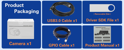 Câmera Digital Industrial de Visão de Máquina USB3.0 de Alta Velocidade Obturador de Rolamento Colorido NIR com SDK Windows Linux