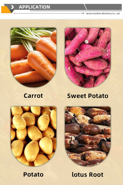 Fully Automatic Commercial Stainless Steel Roller Cleaning Machine Highly Efficient for Fruit Vegetable Root Crop Peeling Simple