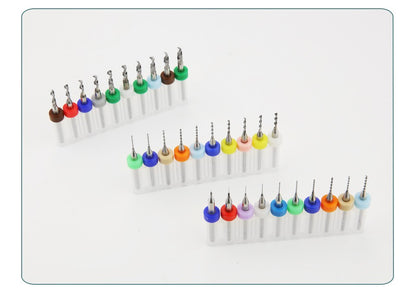 Broca PCB 10pcs Conjunto de Brocas Micro Diâmetro de Aço Tungstênio 1/8" Cabo Fixo Mini Broca CNC 0.1-3.175mm
