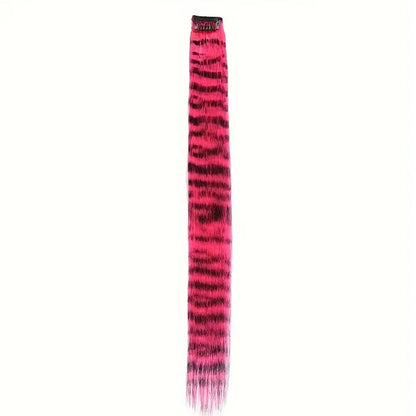 Extensão de Cabelo Sintético LUPU Pena Colorida Fake Hair Clip Em Uma Peça Para Mulheres Cosplay Festa Estilo Y2K