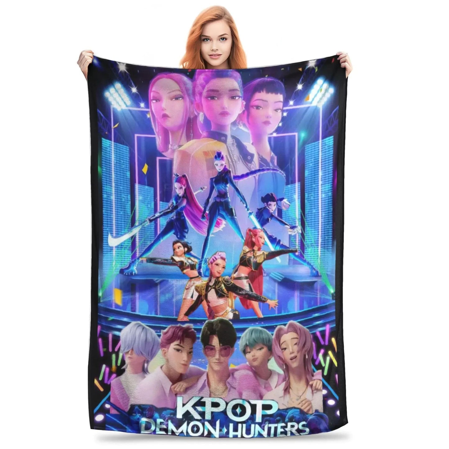 k-pop D-Demon Hunters Huntrix Saja Boys Blanket  Super Warm Comfortable Plush Throw Blanket Child Home Decor Flannel  Bed Cover