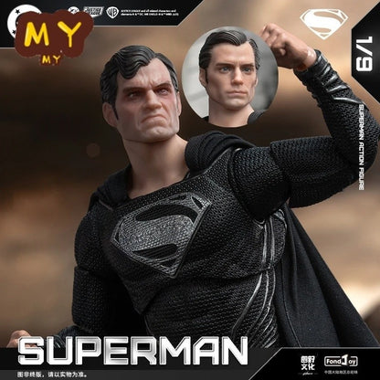 Original Fondjoy Black Superman 2.0 Figure Dc Zack Snyder'S Justice League Figures 1/9 Super Man Pvc Model Doll Joint Movable