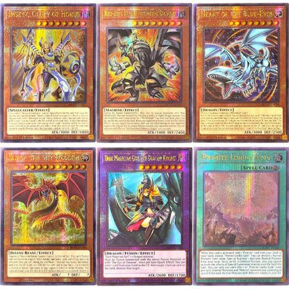 YU-GI-OH! Cartas TCG de Proxy Holográfico-QCScR para Jogo Coleção de Brinquedo Primite Lordly Lode Heart of the Blue-Eyes Imsety, Glory of Horus