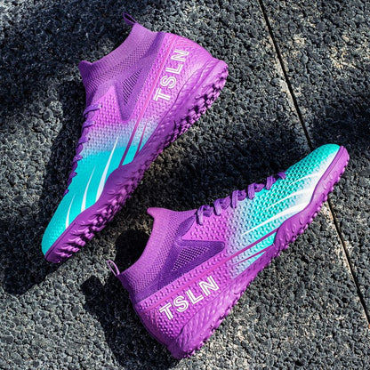 Men's Soccer Shoes Cleats Professional High-Top Breathable Athletic Football Boots,Outdoor Football Training Shoes for TF/AG Boy