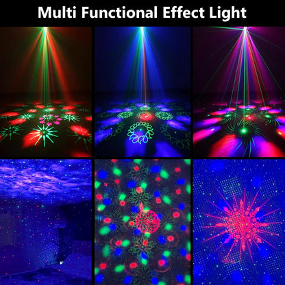 Party Disco Ball Dj Disco Light Strobe Dance Sound Activated with Remote Control Stage Rave Light Ocean Star Projector for Club