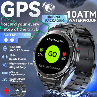 2025 AGPS New Men Smart Watch DIgital Military Sport Electronic Bluetooth 10 ATM Waterproof Diving Original Bracelet