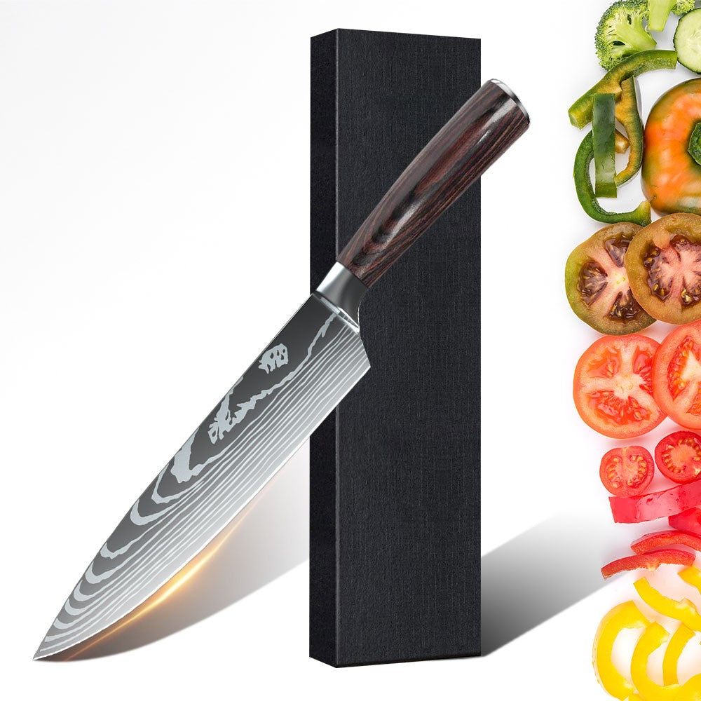 ZENG 3pcs Hot Sale Kitchen knife Stainless Steel 8inch Chef Knife,Santoku Knife, 6inch Utility Knife Kitchen Convenience Set