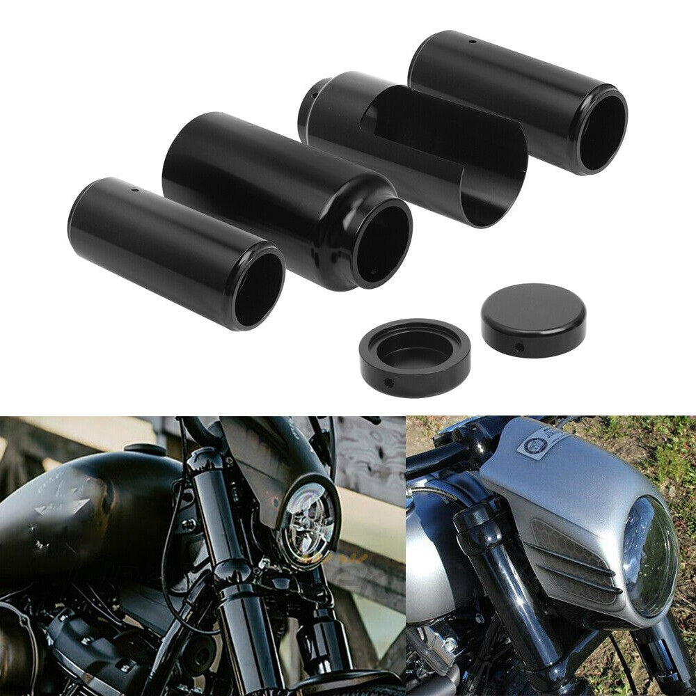 Conjunto de Capas para Bengala de Alumínio CNC Preto para Harley Softail Breakout FXSB 2013-2017 2016