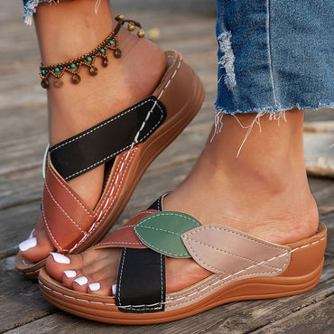 Women's Sandals Comfortable Wedges Heels Sandals Summer 2025 Shoes Woman Heeled Slippers Women Summer Footwear Chaussures Femme