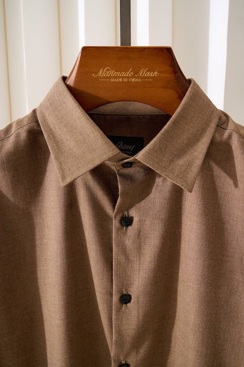 Bri 25ss Italian cashmere blend long-sleeved business casual shirt