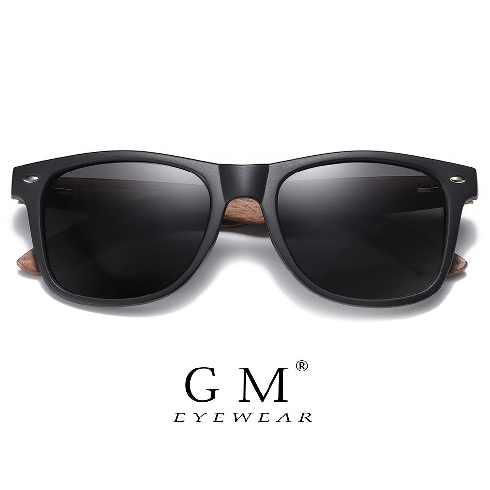 Óculos de Sol GM Ecológicos de Madeira de Nogueira Retrô UV400 Polarizados de Bambu Masculino Moderno Lente Anti-Azul 7061h