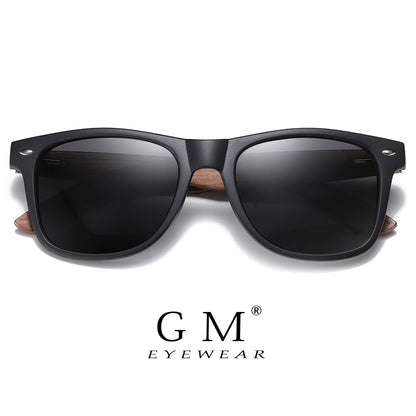 Óculos de Sol GM Ecológicos de Madeira de Nogueira Retrô UV400 Polarizados de Bambu Masculino Moderno Lente Anti-Azul 7061h