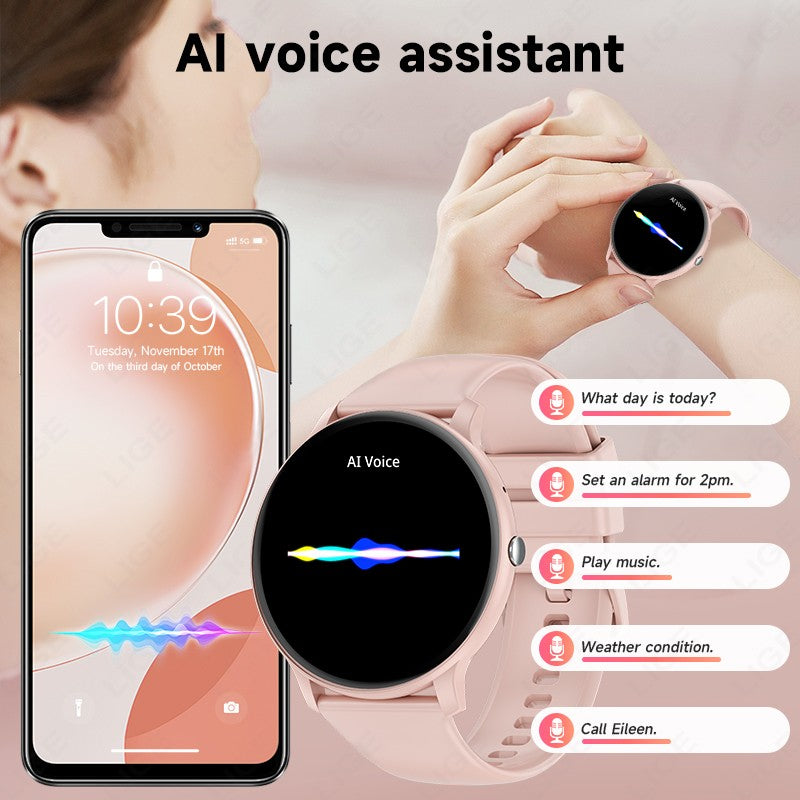 LIGE Smart Watch Women Men Bluetooth Call Sports Fitness Watches Heart Rate Health Monitor Smartwatch Ladies For Android iOS New