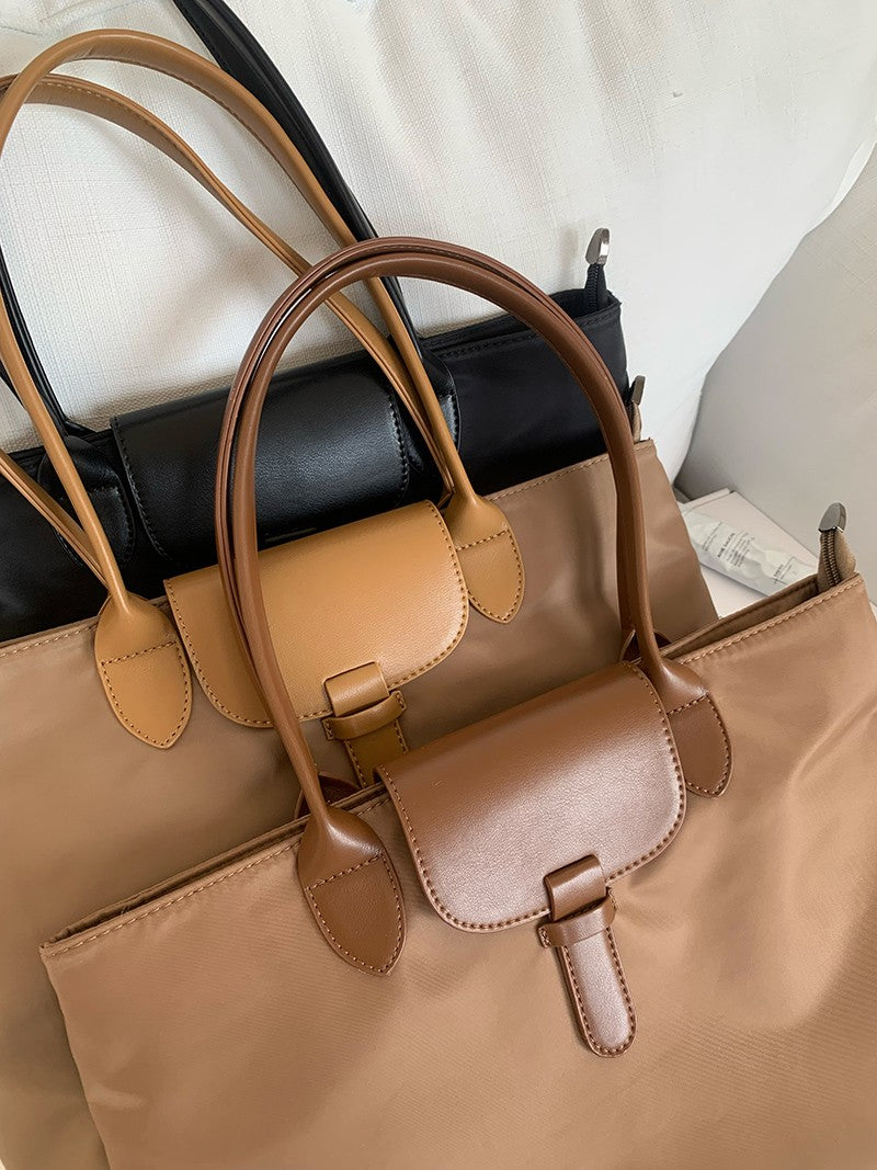 JIOMAY 2025 New Women's Brown Large Capacity Shoulder Bag Casual Simple Handbag Sport Portable Tote Bag for Daily Use