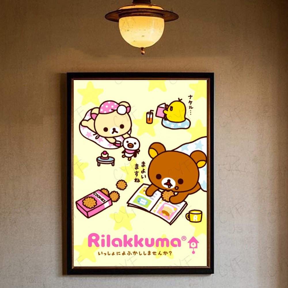 Cute Cartoon Anime R-Rilakkuma Poster High Quality Wall Art for Home Office Bedroom Living Room Hallway Bar Perfect Gift Idea
