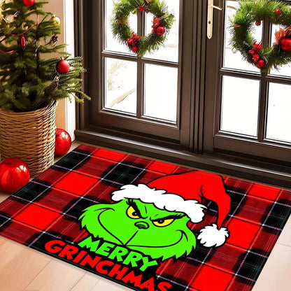 VIKAMA Christmas Green Frog Rug Entrance Hall, Living Room, Bedroom, Hallway Door Mat Soft Comfortable Floor Mat Home Decor