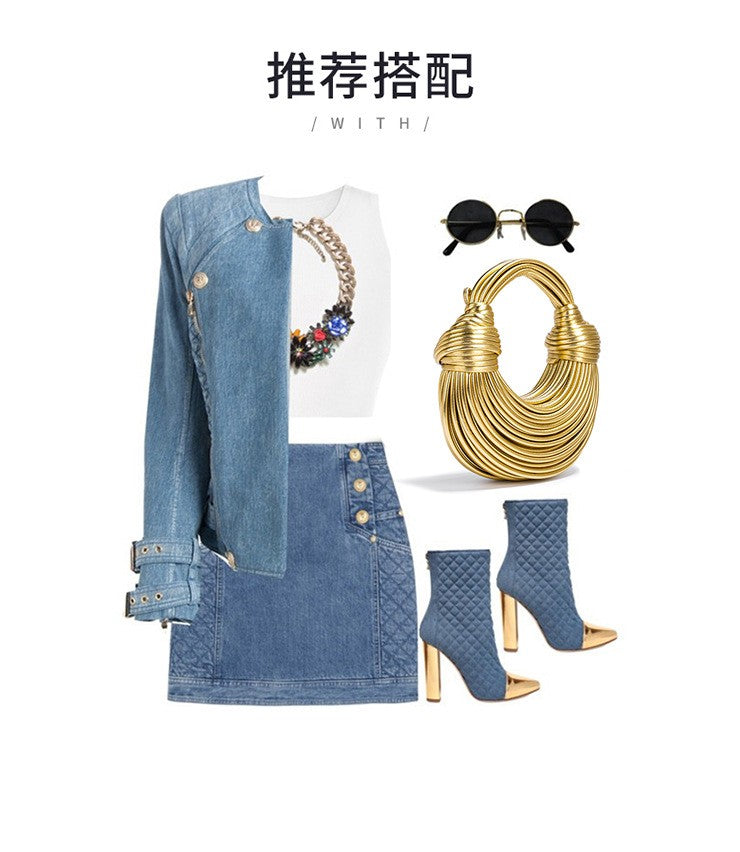 2024 New Gold Handbags for Women Luxury Designer Brand Handwoven Noodle Bags Rope Knotted Evening Clutch Underarm Dumpling Bag