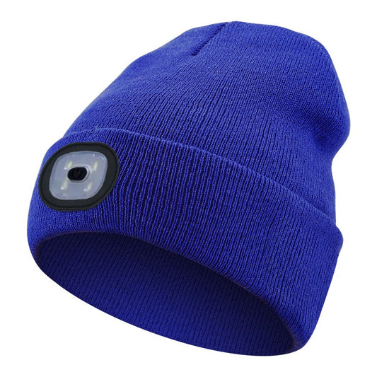 LED Light Knitted Hat Warm Elastic Beanie Autumn Winter Outdoor Sports Night Fishing Hiking Camping Glow Bonnet Unisex Headlight