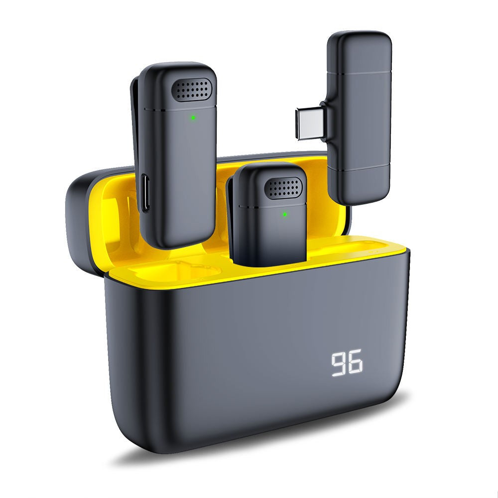 Microfone de Lapela com Estojo de Carregamento Mini Microfone Sem Fio para Celular Android IOS com Função de Cancelamento de Ruído para Gravar Vídeos
