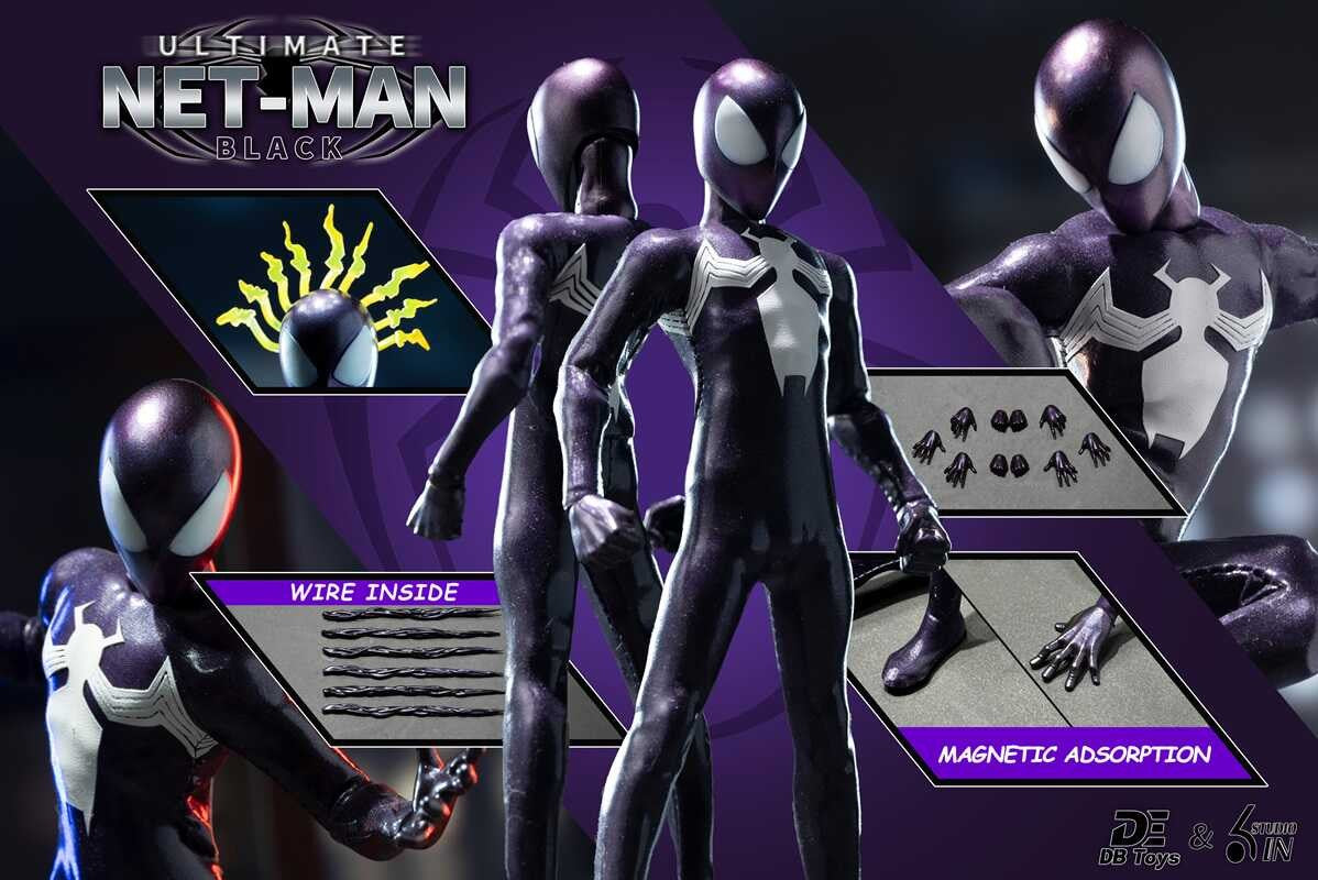 6in Studio 1/12 Ultimate Netman Red Ultimate Black Symbiote Action Figure Anime Toy em Estoque Original