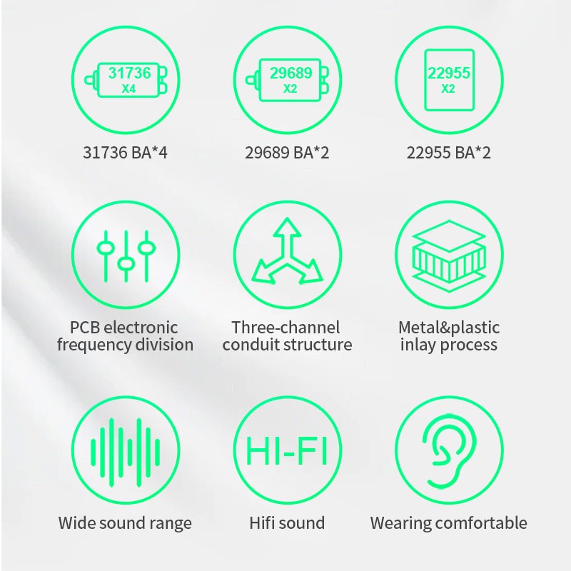 KZ AS16 Pro In Ear Wired Earphones 16BA Balanced Armature HIFI Bass Monitor Headphones Noise Cancelling Earbuds Sport Headset