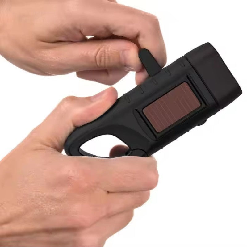 Solar Led Flashlights Portable Hand Cranked Dynamo Torch for Outdoor Riding Camping Power Hiking Long-range Emergency Lantern