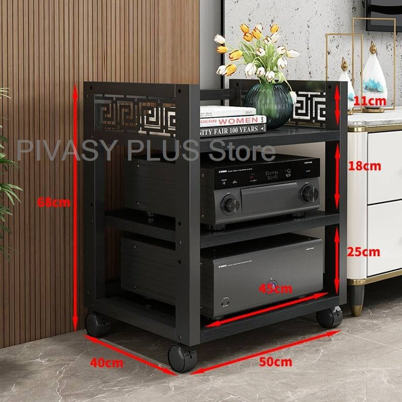 Rack Amplificador de Relevo 4 Cores, 3 Ajustes de Altura, Prateleira de Áudio, Suporte de Alto-Falante Grau E1 para Home Theater, Armazenamento de Amplificadores e Reprodutores