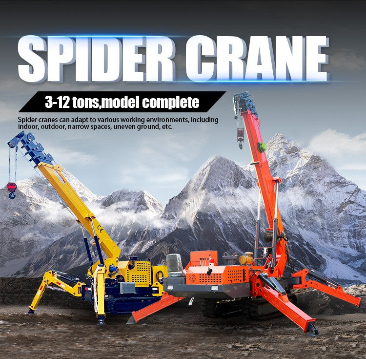 CE EPA Engine 3 Ton Spider Crane Full Hydraulic Telescopic Boom Mini Crawler Mobile 360° Rotating Spider Crane
