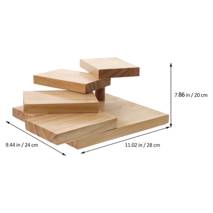 Steps Stairs Japanese Cuisine Sushi Boats Tray Seafood Tool Wooden Wood Restaurant Handmade Ship Sashimi Assorted Cold Dish