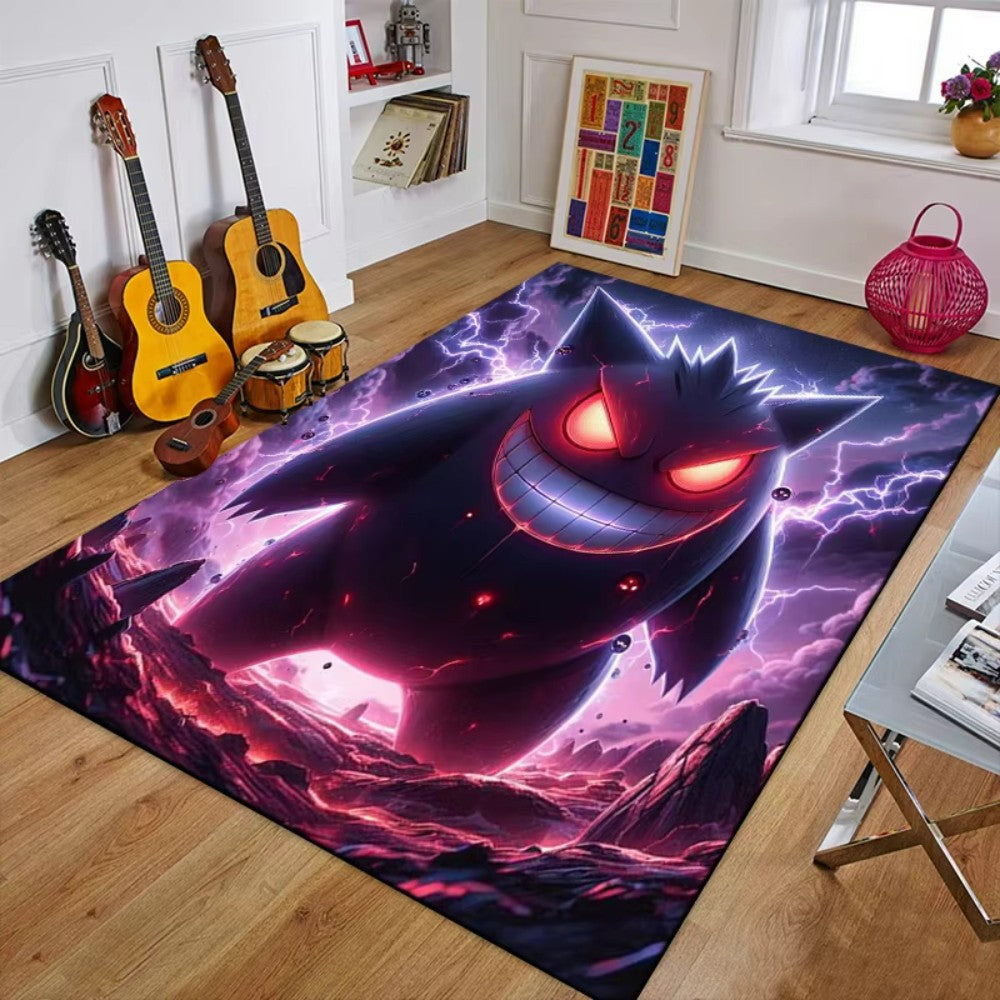 MINISO Creative Gengar Pokemon Anime Carpet for Living Room Bedroom Kids NonSlip  Playmat Balcony Lounge Sofa Rug Gift Idel