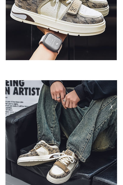 Tênis Masculino Azul da Moda 2025 Calçados Streetwear Hip Hop Tênis Casual Primavera Skate Tênis de Grife de Luxo Masculino