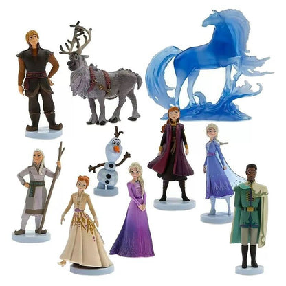 10 pçs/lote Disney Novo Frozen 2 Anna Elsa Bonecos de Ação Kristoff Olaf Coleção de Bonecas para Meninas de 5 a 11cm