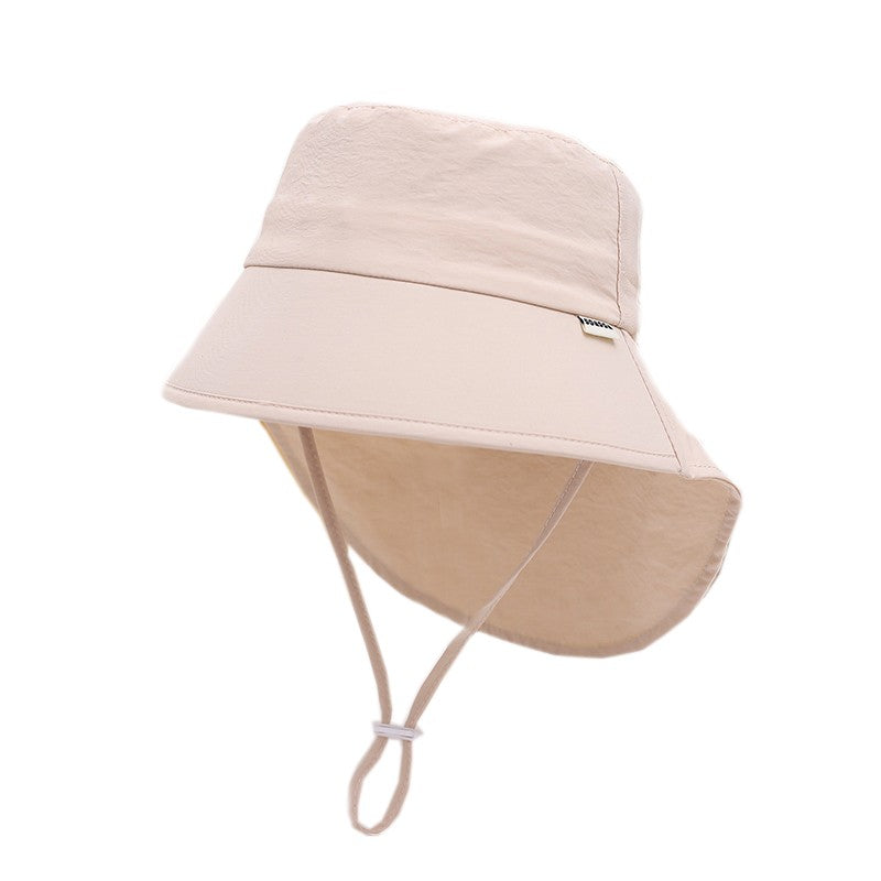 Baby Quick Dry Sun Hat Summer Kids Bucket Hat For Girls Boys Soild Color Big Brim Panama Children Beach Shawl UV Protection Cap