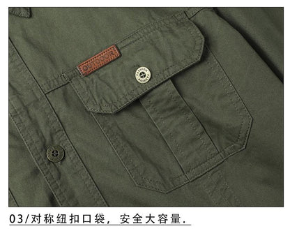 Mens Katoen Militaire Shirts Mannen Lange Mouwen Casual Dress Shirt Mannelijke Cargo Werk Shirts Heren Werken Shirts
