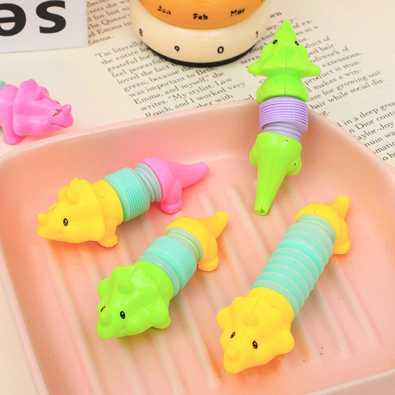 20Pcs Colorful Shark Tube Transformation Dinosaur Stress Relief Toy for Kids Birthday Party Favors Wedding Guest Pinata Gift