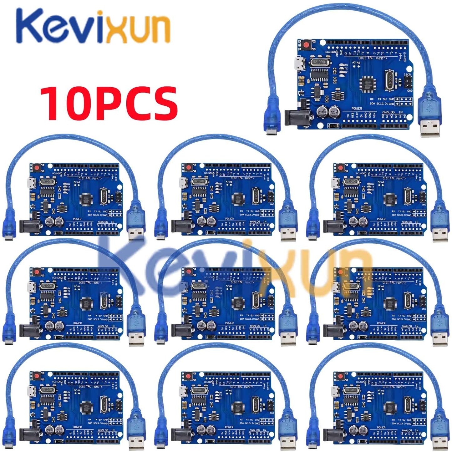 1-10PCS UNO R3 CH340G MEGA328P Chip para Arduino UNO R3 + CABO USB/TIPO-C Placa de Desenvolvimento ATMEGA328P-AU 16Mhz
