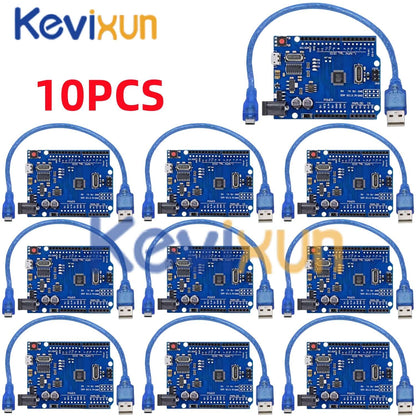 1-10PCS UNO R3 CH340G MEGA328P Chip para Arduino UNO R3 + CABO USB/TIPO-C Placa de Desenvolvimento ATMEGA328P-AU 16Mhz